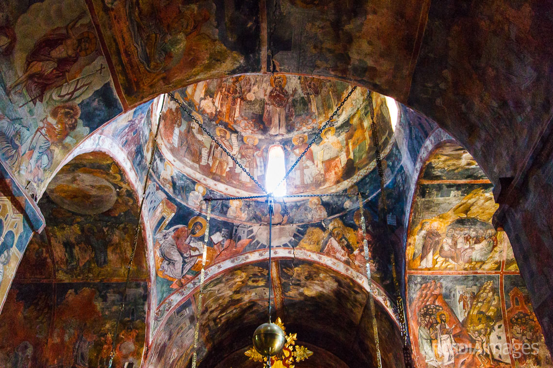 Iconography inside the church of the Assumption of Mary. Philosophou monastery, Arcadia, Peloponnese