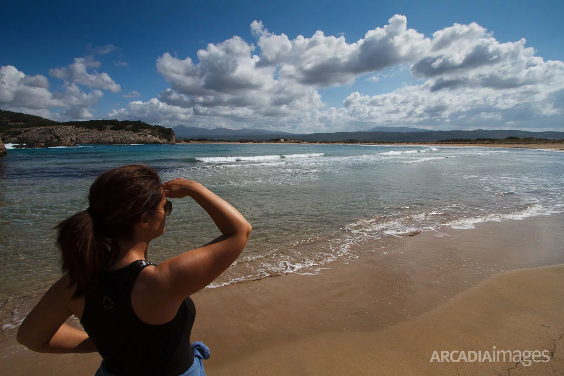 Gazing at Voidokilia beach. Gialova, Messenia, Peloponnese