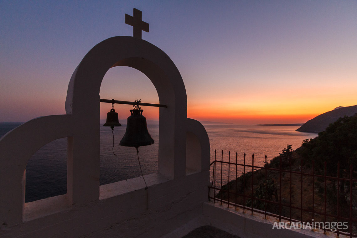 The bell tower at Aghia Eirini (Saint Irene) monastery. Cape Malea, Laconia, Peloponnese