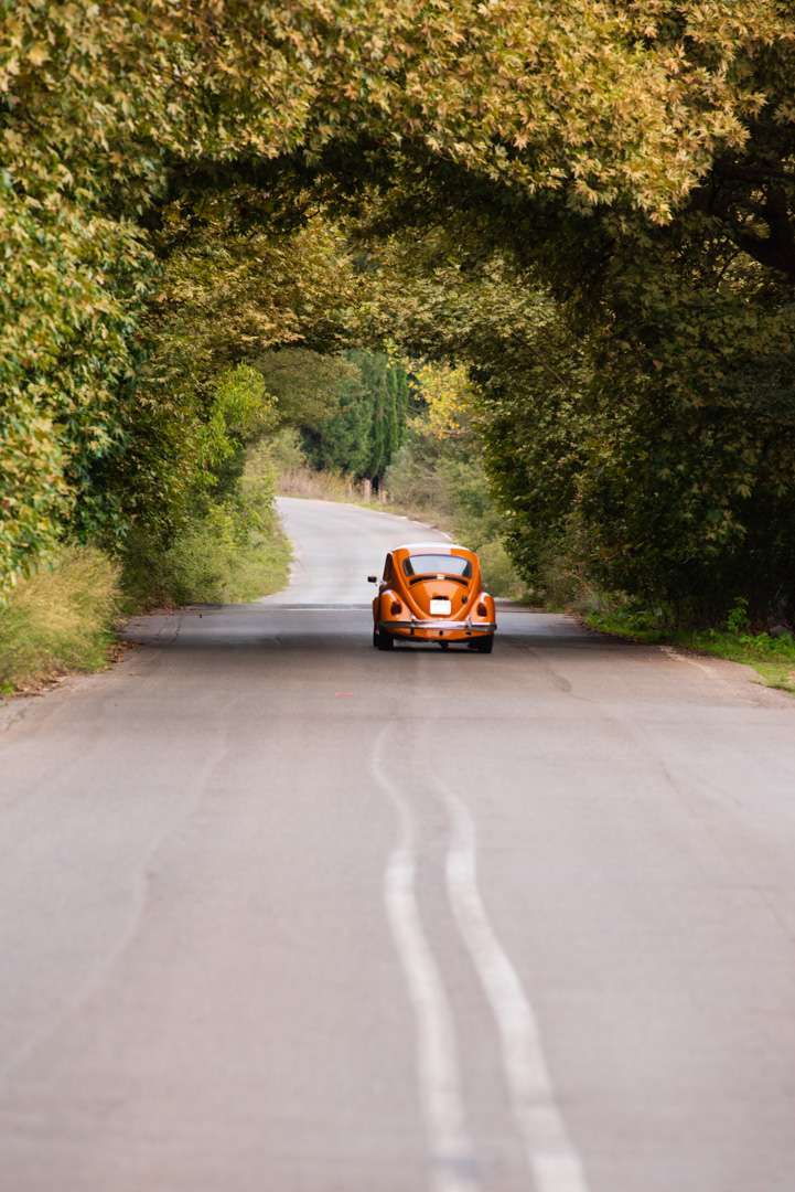 An orange vintage beetle car in Arcadia Ⓒ Theodoros Papageorgiou, Arcadia Images