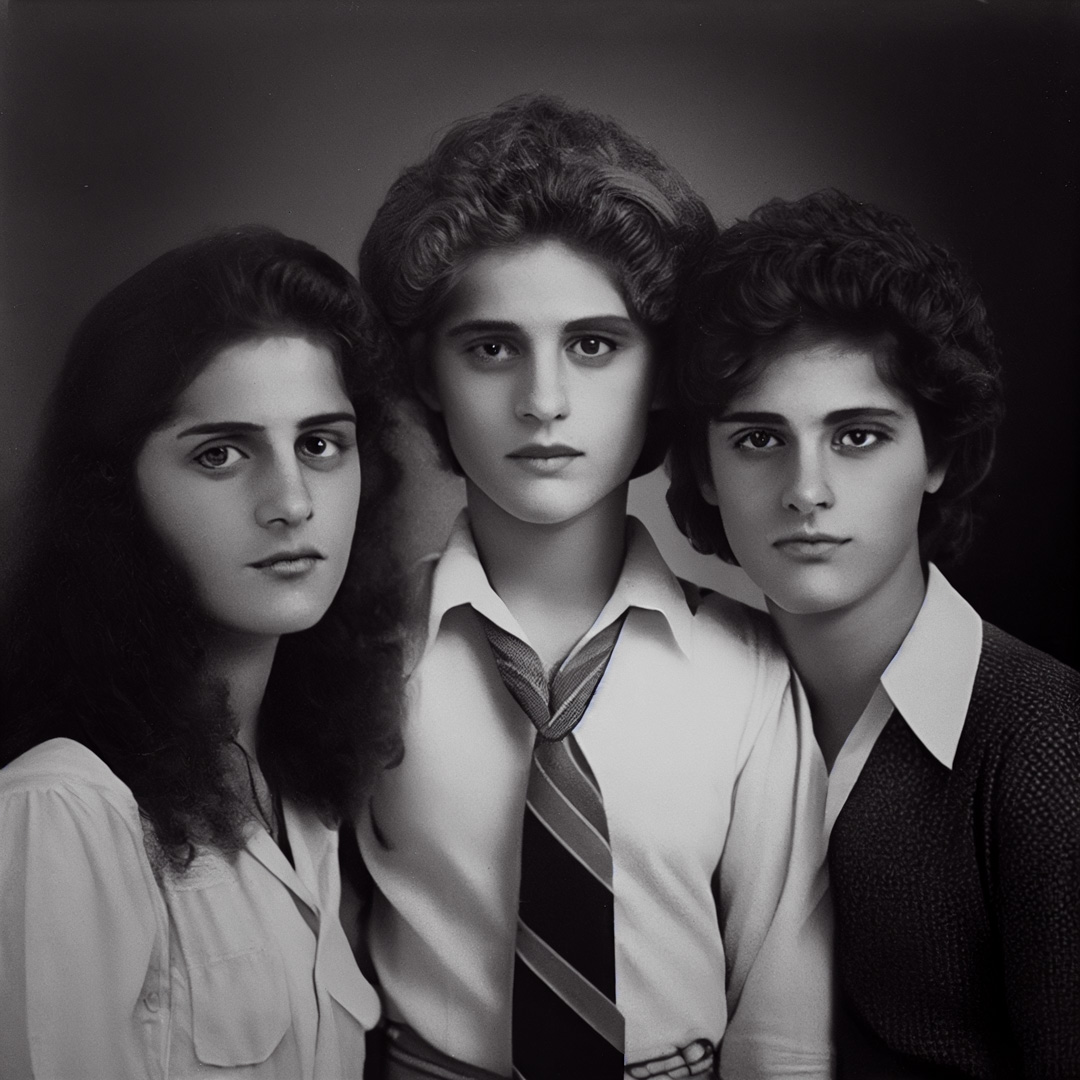 Μαθητές γυμνασίου 1980 - ΑΙ πορτρέτο - Arcadia Images - Θεόδωρος Παπαγεωργίου